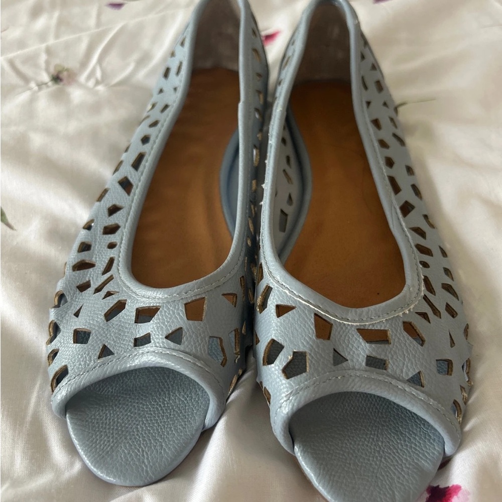 ASOS Blue Perforated Flats